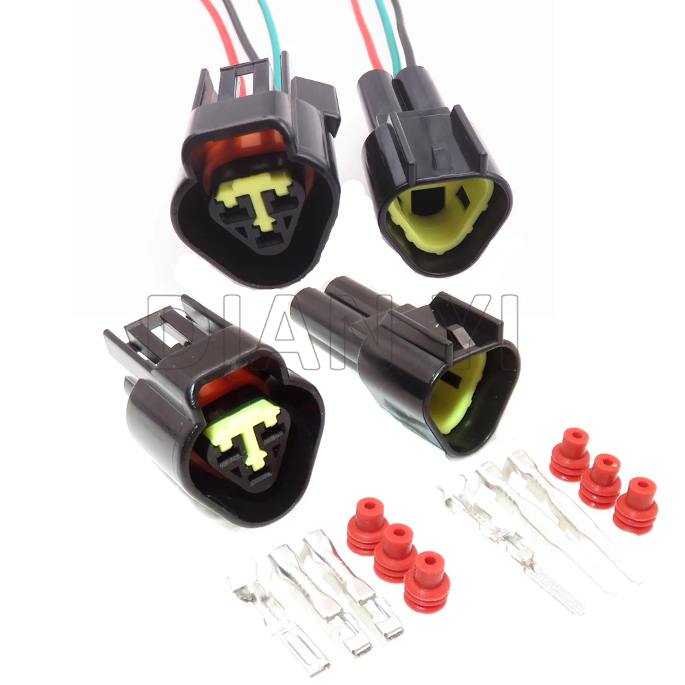 

1 Set 3 Way Auto Docking Cable Socket FW-C-3F-B FW-C-3M-B AC Assembly Car Waterproof Connector with Terminal and Rubber Seals