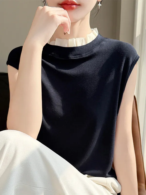 

Белая трикотажная футболка из органзы с воротником-стойкой, женская, приталенная, мягкая, влагоотводящая, для ношения под одеждой