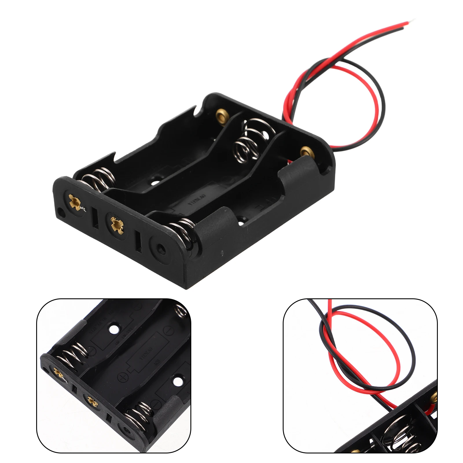

5pcs Storage Box 3 Slots Aa Holder Case For Remote Control Cars Long Wire Leads Organizer 3.7V Compatibility