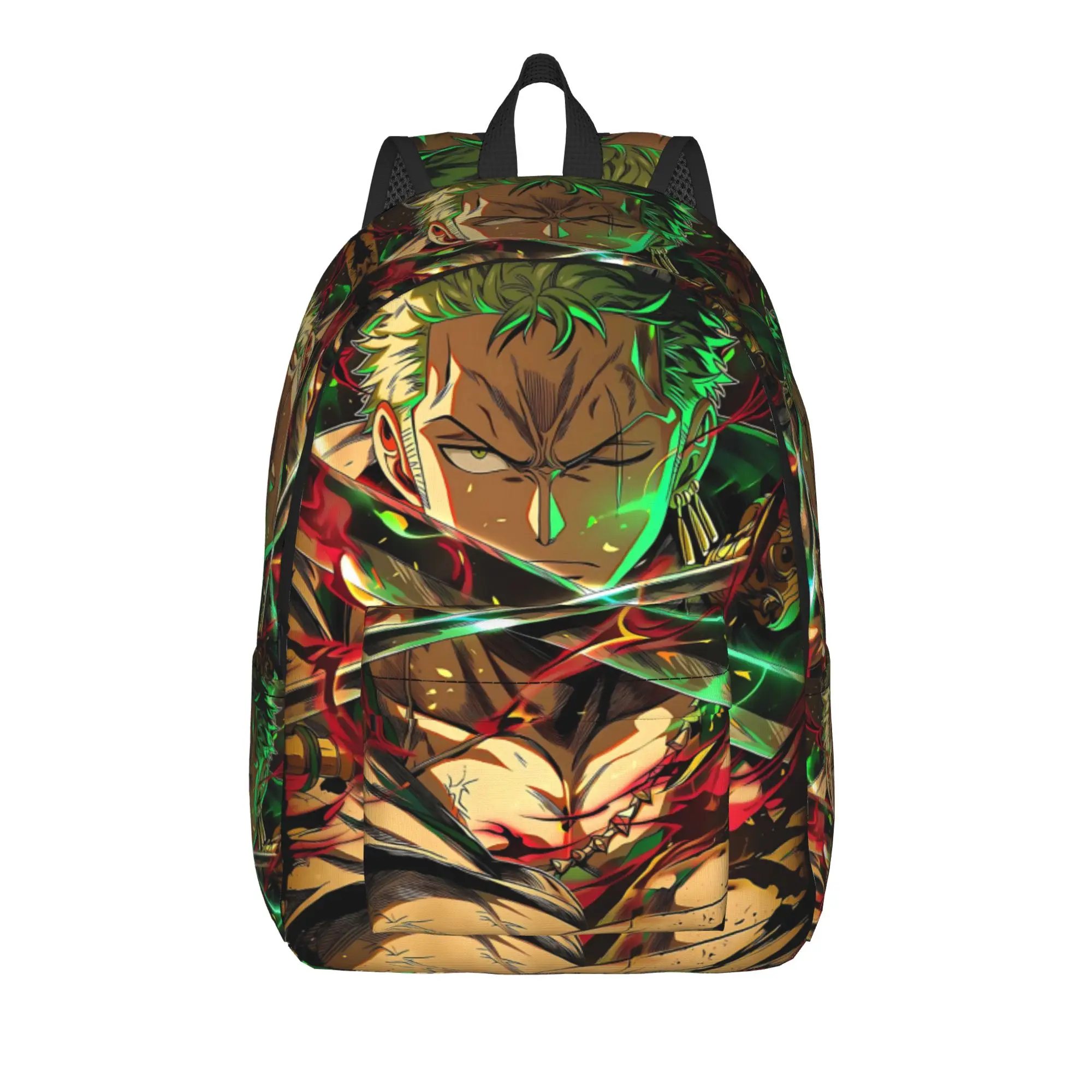 

Fashion One Piece Anime Zoro Backpack Mochilas Good Quality For School Retro Washable Rucksack