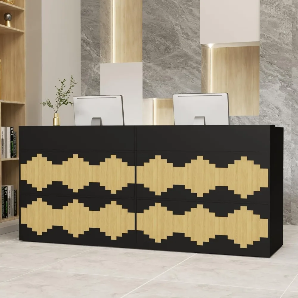 

86.6 inches Reception Desk with Counter Modern Front Table Checkout Counter Table Retail Counter for Reception Room,Salon,Office