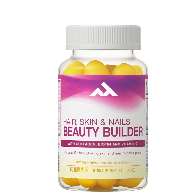 

Hair, Skin, and Nail Beautician, Containing Collagen, Biotin, and Vitamin C, Antioxidants, Gummies, Lemons, 60 Capsules