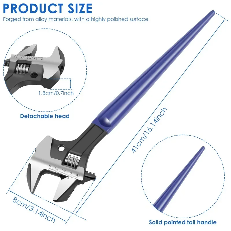 Multifunctional Wrench 4 in 1 Detachable Head Smooth Adjustment Hammer Wrench for Mechanical Maintenance Home Repair