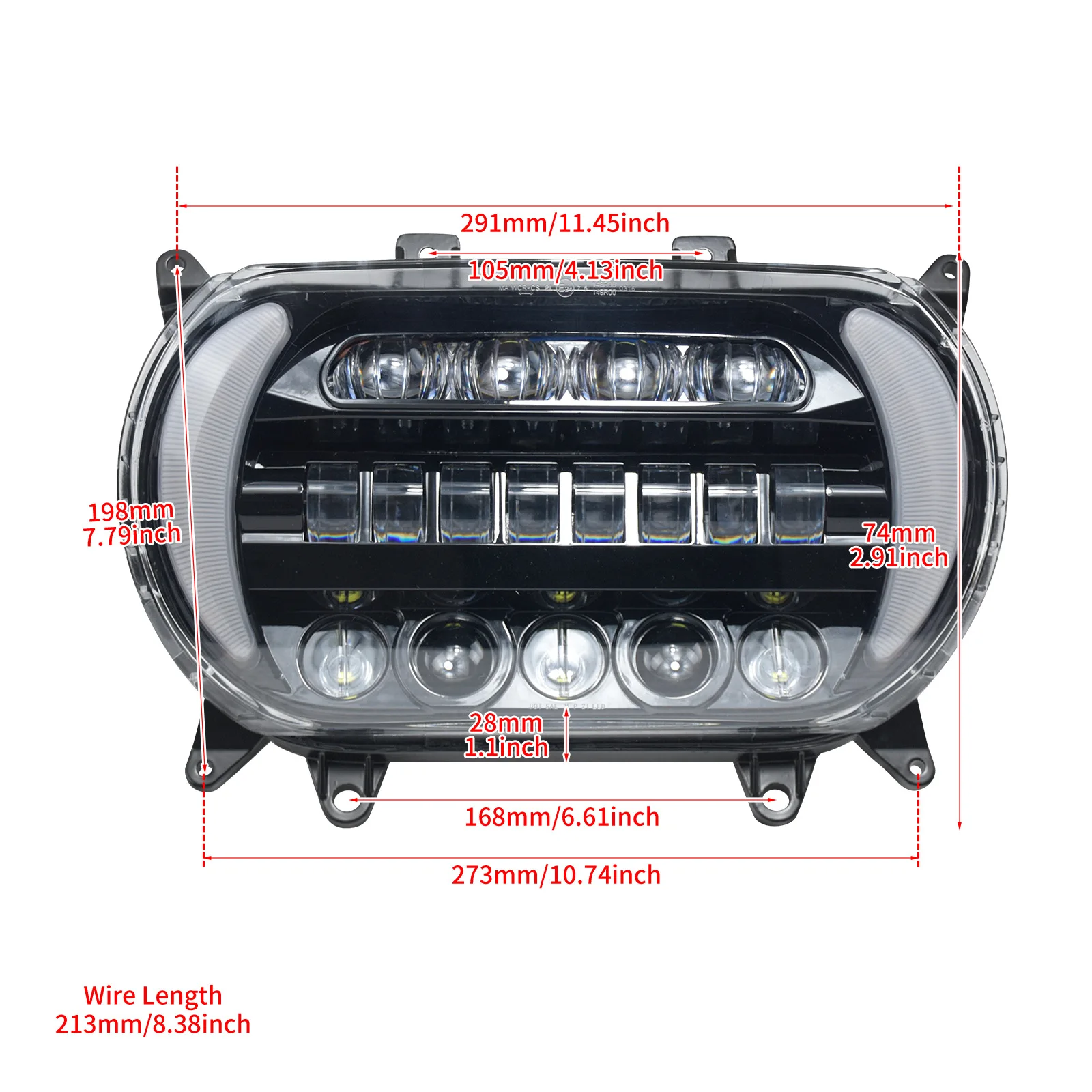 Motorcycle accessories are suitable for Harley 15-20 double lights road gliding modified LED headlights steering double