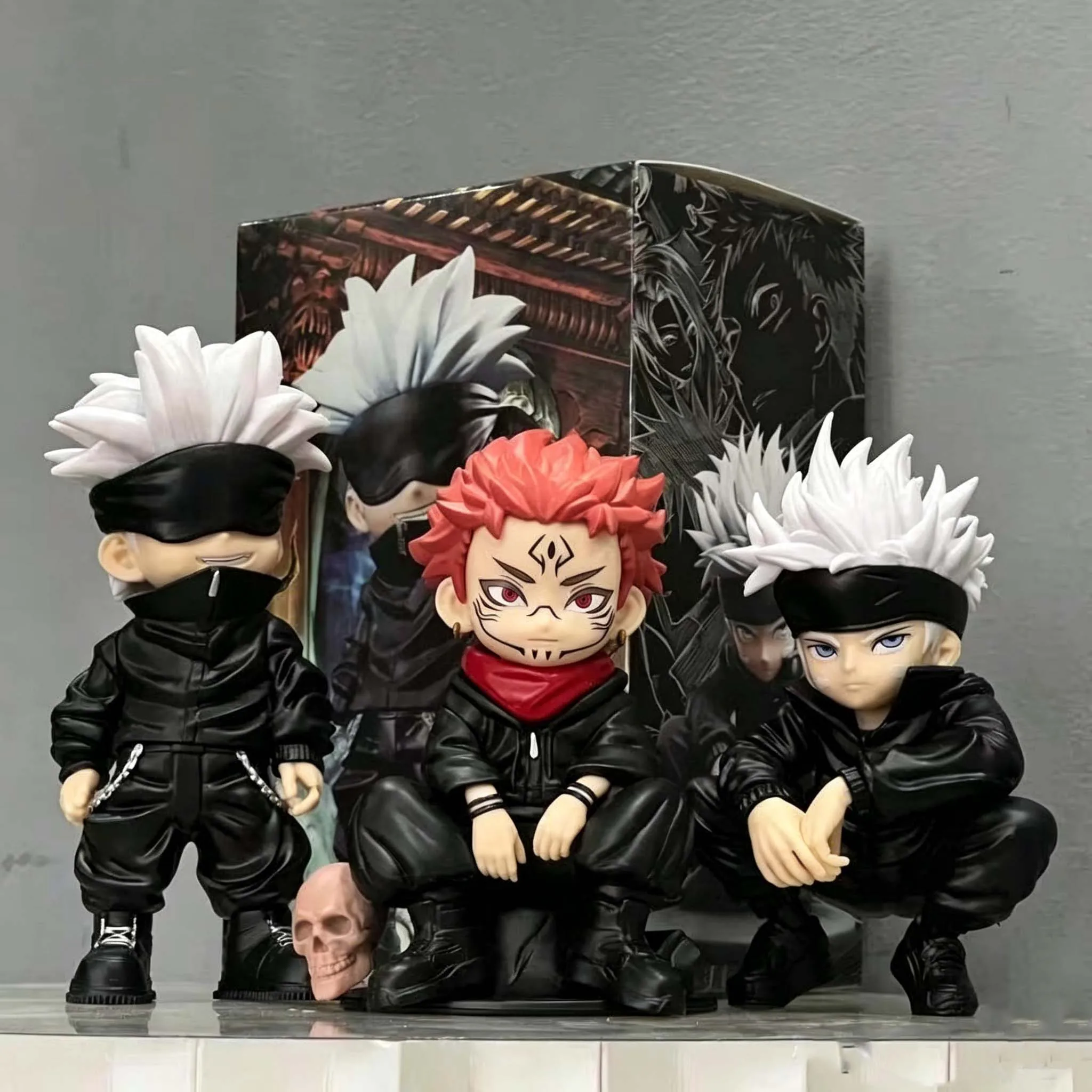 3 Style Jujutsu Kaisen Anime-Figur Satoru Gojo Actionfigur, der Herr des Fluches Sukuna, PVC-Modellpuppe, Spielzeugsammlung