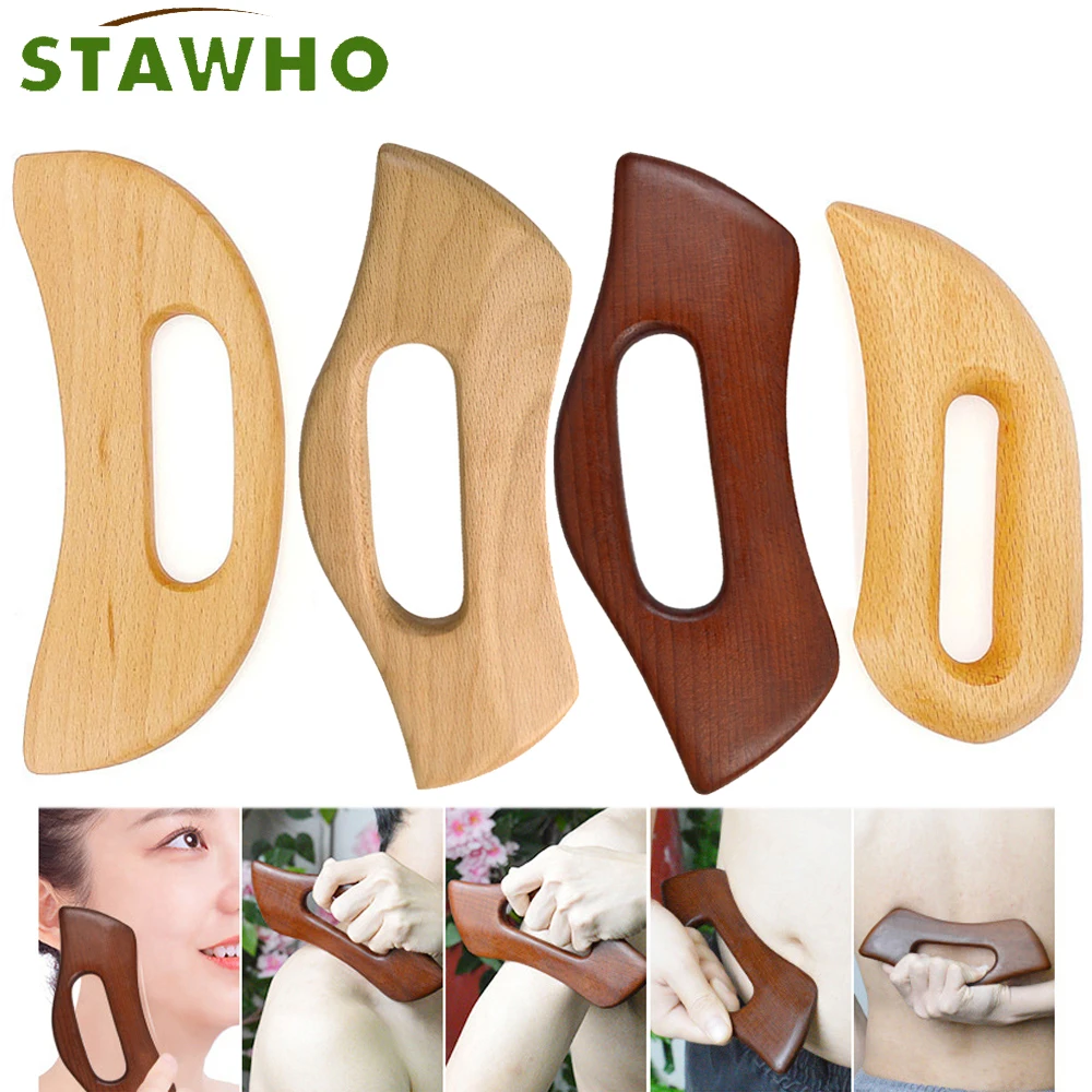 Wooden Gua Sha Tool Scraping Board Massage Tool Slimming Guasha Massage Board Gua Sha Scraper Body Massage Therapy Tool