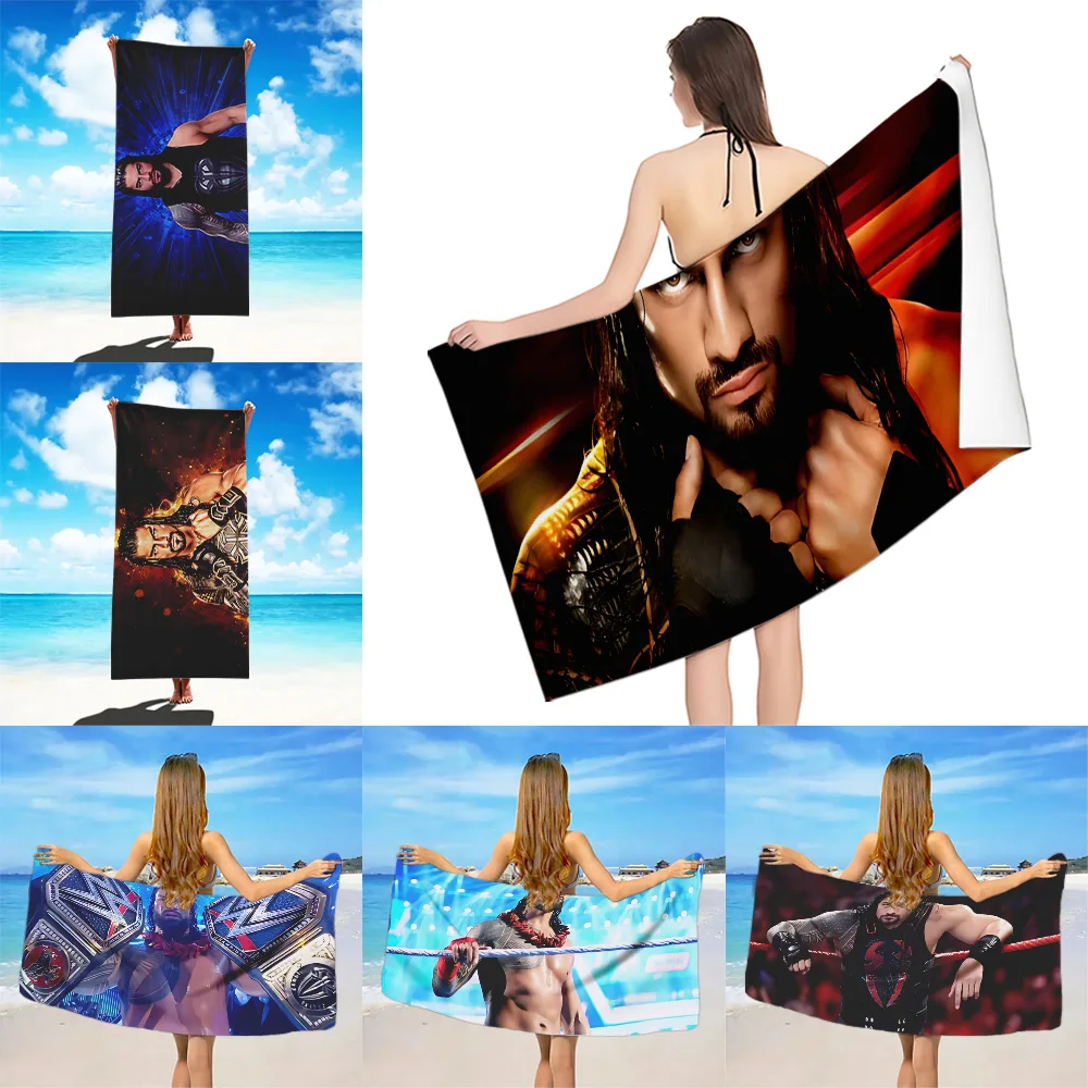 

Wrestling Star Roman Reigns Beach Towel Microfiber Sand Free Quick Dry Soft Sandproof Pool Towels Gift for Women Travel