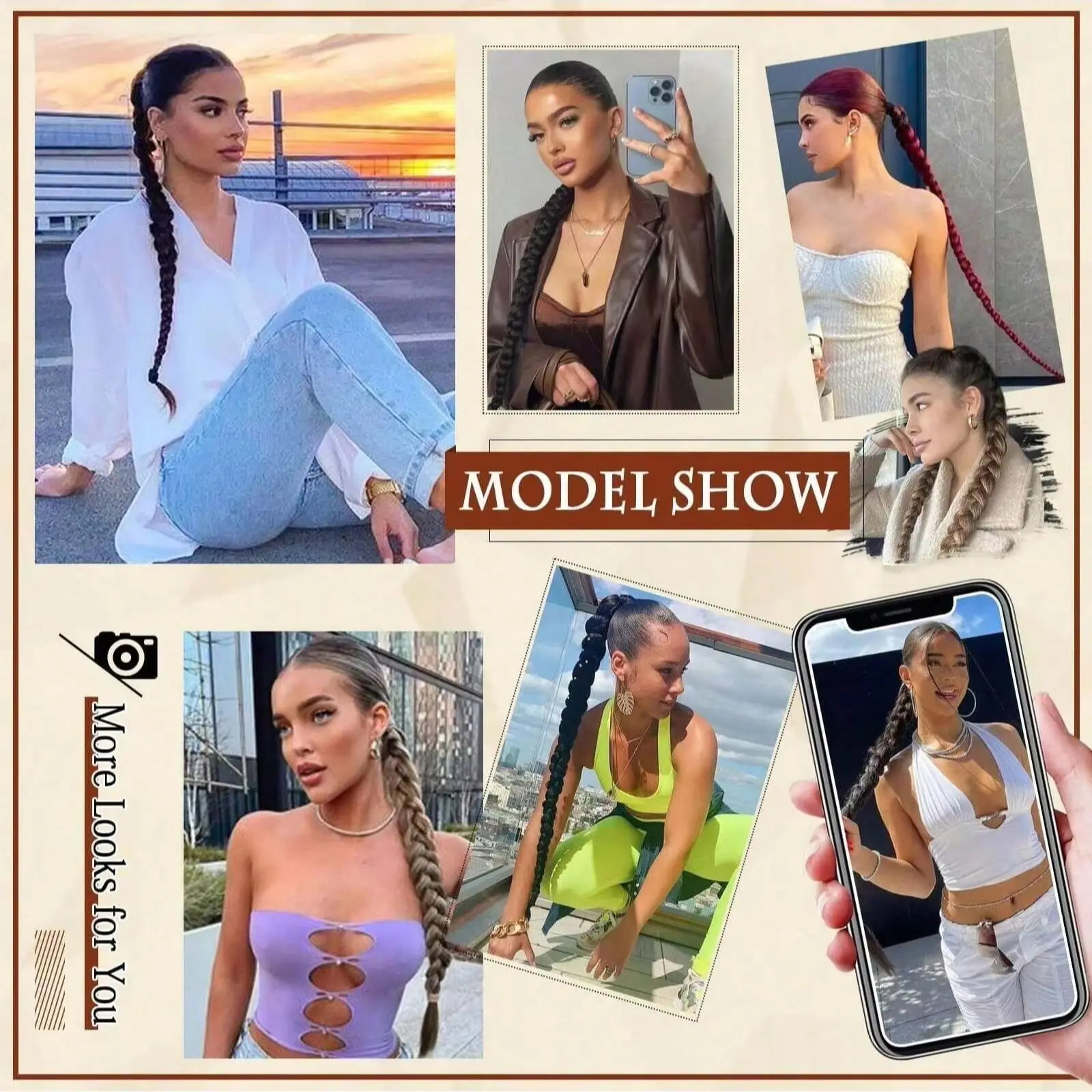 ロングDIYボクシングブレイド合成ポニーテールヘアエクステンション、ヘアタイ付きストレート巻き付けヘアエクステンション、しっかり固定する伸縮性のある32インチ