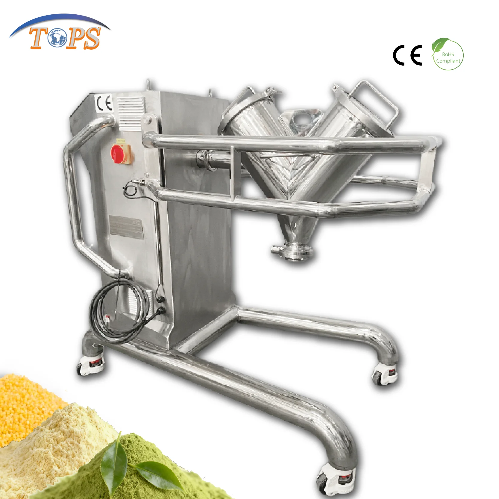 Automatic V Blender Dry Powder Mixer For Yeast Rice Flour Oat V Blender