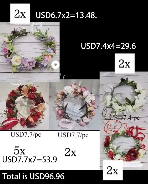 

Customized order for flower crown