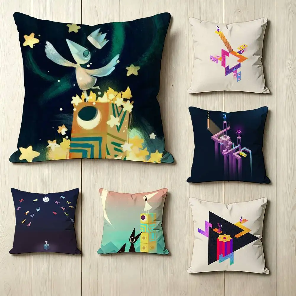 The Soothing Game M-Monument V-Valley  Pillow Case Square Double-Sided Sofa Cushion Cover Bedroom Bedside Pillow