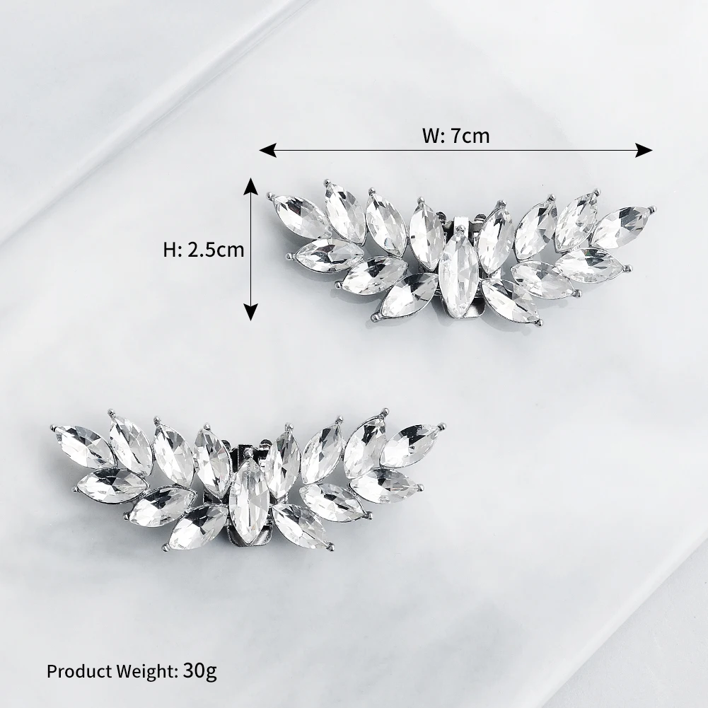 Newest Shinning Rhinestone Shoes Clip Metal Wedding Accessories Crystal Pearl Luxury Shoe Buckle Decorations Gift For Women