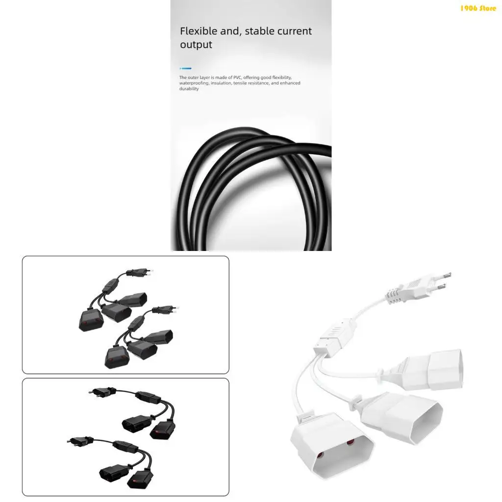 

U1JB 3 -Way Power Splitters Кабель европейский 2 пробок проектирует кабель распределения мощности для одновременной зарядки