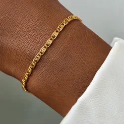 FTCY Stainless Steel Chain Bracelet for Women Gold Color Lightweight Luxury Women's Bracelet Foot Ankle Jewelry Accessories