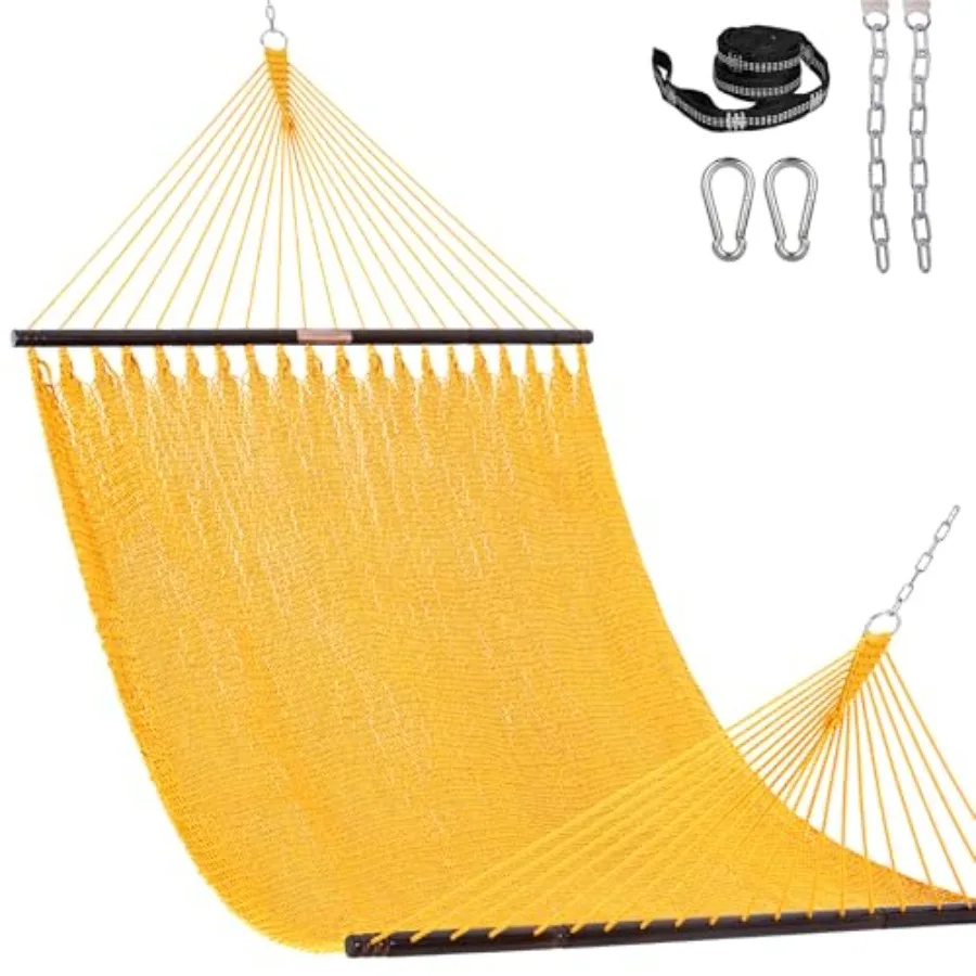 

Гамак из полиэстера ручной работы, 13 футов, очень большой, на 2+ человек, в карибском стиле, с распорными планками, для улицы и сада