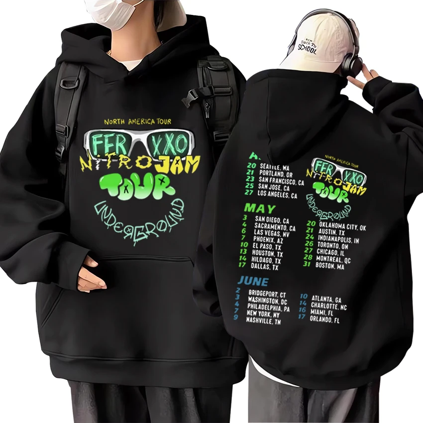 

Feid Ferxxo Tour Hooded Sweatshirt 2024 Men Women Rapper Vintage hip hop Hoodie streetwear Fleece Long sleeve Unisex Hoodies