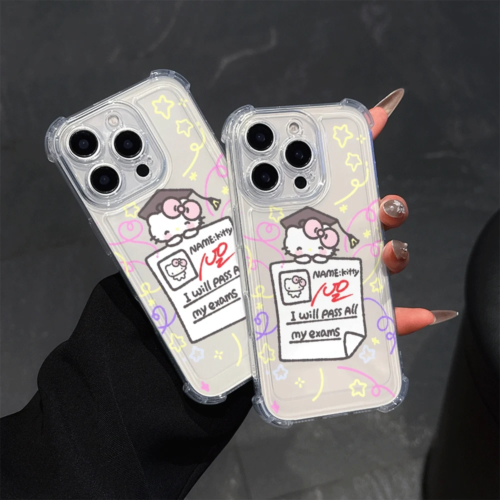 

Прозрачный чехол для телефона Hellokitty для IPhone 14, IPhone 16/15/14/13/12/11/x/xs Max, чехлы для мобильных телефонов для девочек Sanrio KT