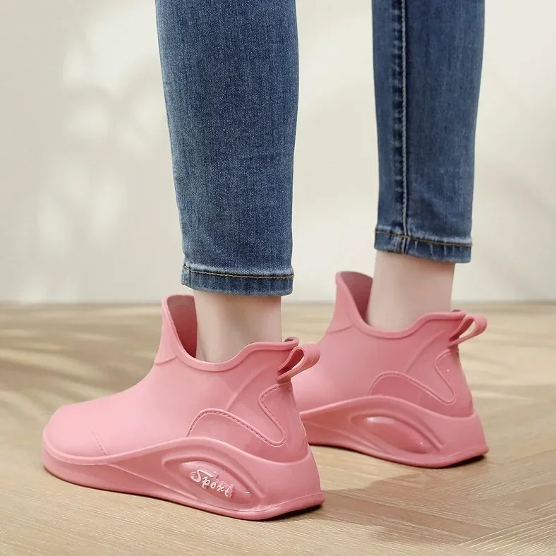 Botas de lluvia para mujer, zapatos de goma resistentes al desgaste, impermeables y antideslizantes, para lavar el coche, para adultos