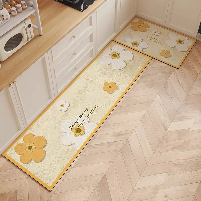 

VIKAMA 2pc Water-Absorbent & Quick-Drying Kitchen Floor Mats - Oil-Proof, Stain-Resistant, Dirt-Resistant, Non-Slip Soft Mats