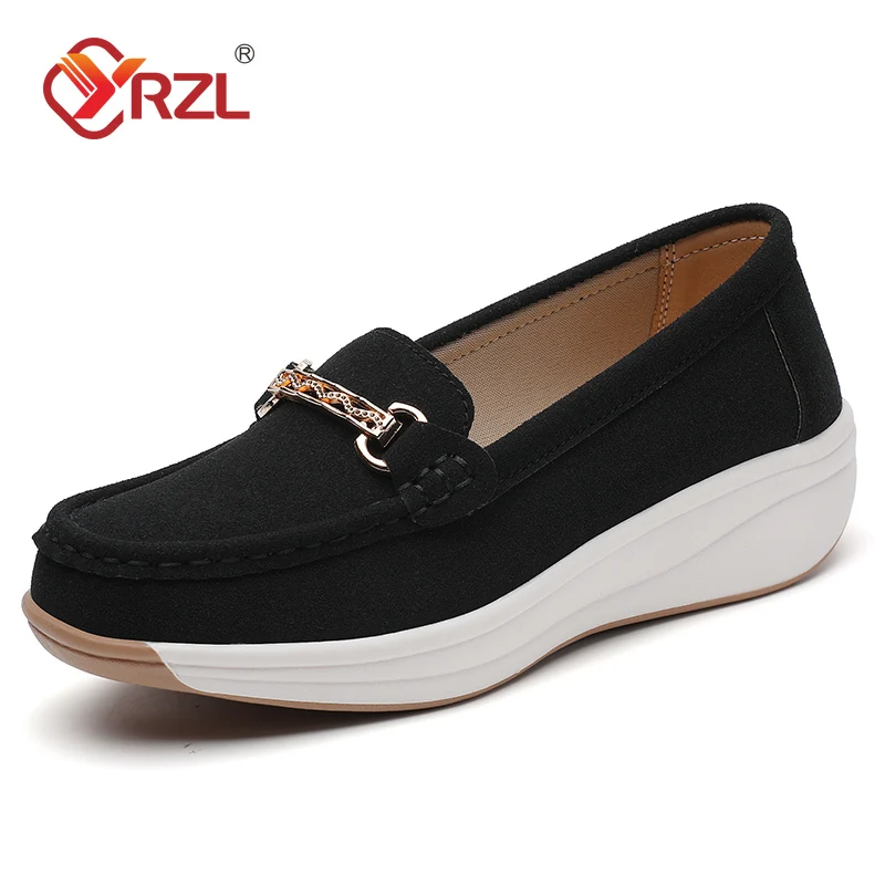 

YRZL Women's Slip On Shoes Comfortable Loafers Flat Moccasins Female Casual Lightweight Anti-Skid Soft Sole Ladies Walking Shoes
