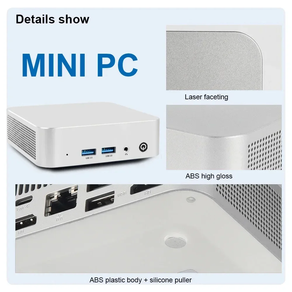 SZBOX W6 N3700 N3710 N3160 Mini PC Intel Pentium 4C4T DDR3 M.2 SATA WiFi5 BT4.2 Dual HDMI Gigabit Office Desktop Computer