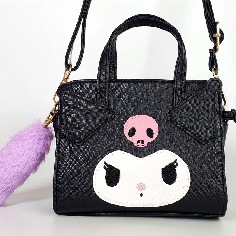 Kuromi Sanrio Sling Backpack My Melody Hello Kitty Dual-use Storage Bag Cinnamoroll Cartoon Side Pompom Purin Shoulder Bag