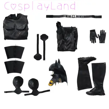 Neues Barry-Fledermaus-Cosplay-Kostüm aus dem Film: Bruce Wayne Overall mit Aufdruck, Superhelden-Kampfoutfit, schwarzer Anzug, Umhang, Maske, Schuhe 10 best sales Batman Fantasia - №9