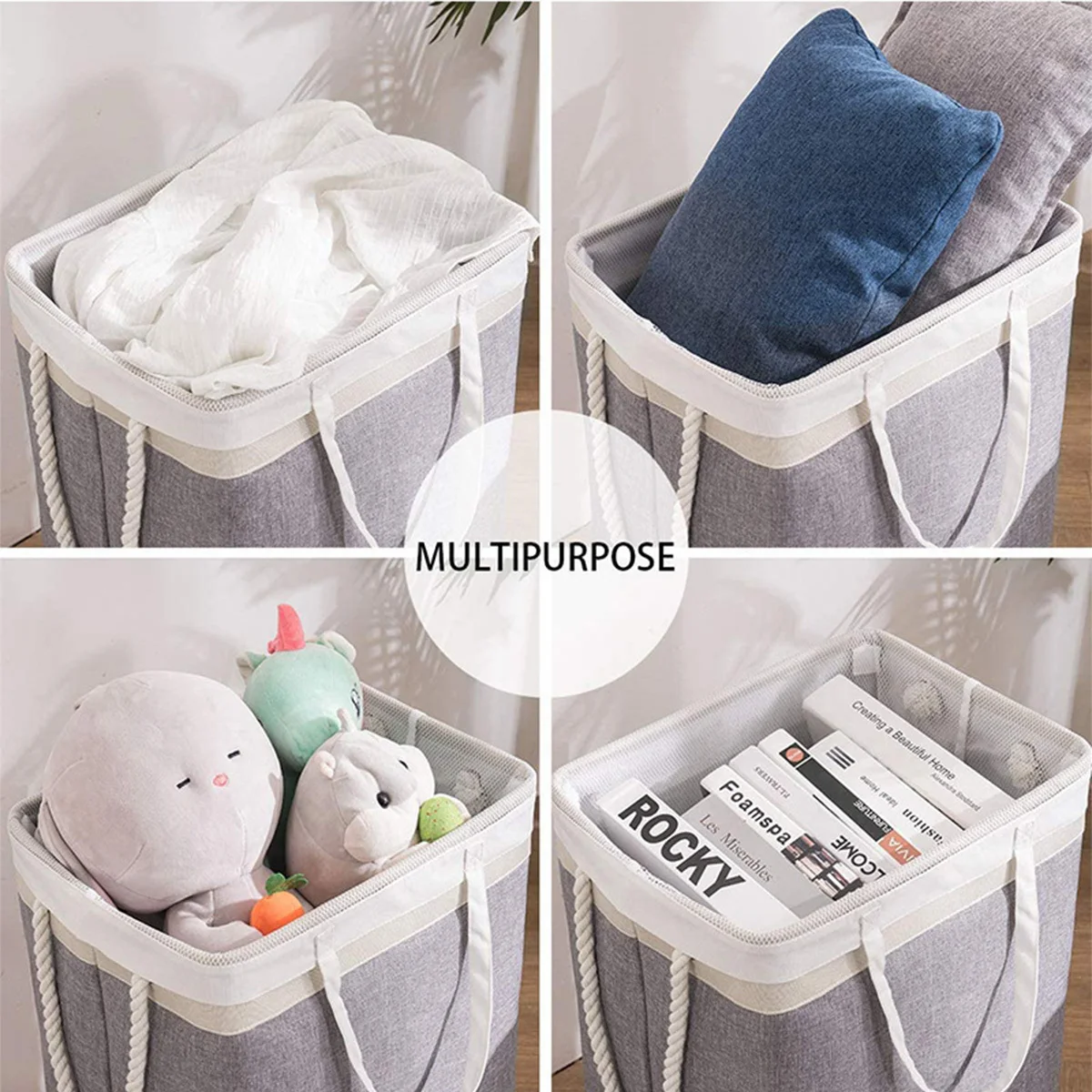 Large Capacity Foldable With Handles Home Living Room Bathroom Dirty Clothes Storage Basket Freestanding Laundry Hampe