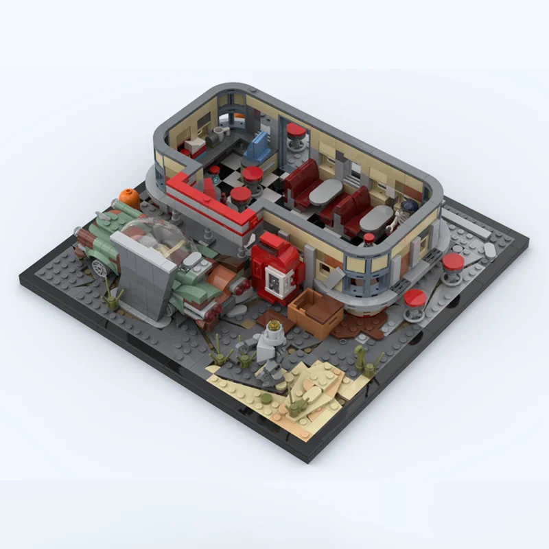 1492PCS  Drumlin Diner Modular MOC Creative street view Model Building Blocks Architecture DIY Education Model Toys Gifts view 4
