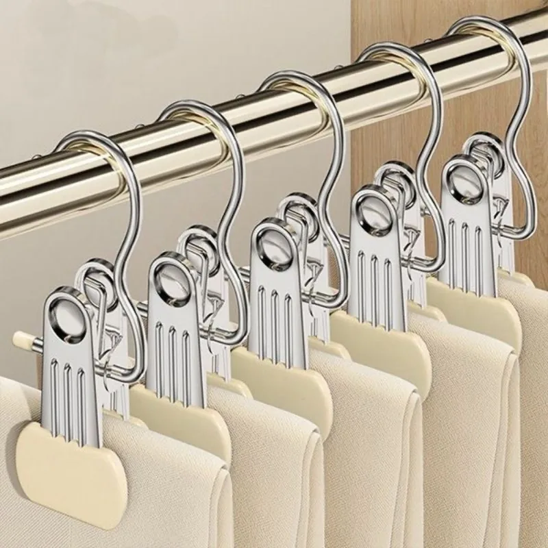 خطافات غسيل معلقة من الفولاذ المقاوم للصدأ دبابيس الملابس المحمولة كليب الشماعات لخزانة السفر الجوارب السراويل حقائب اليد القبعات المناشف #2