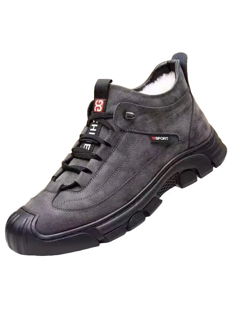 

Утепленные зимние хлопковые ботинки для мужчин, высокие, на флисовой подкладке, для активного отдыха, повседневные, комфортные, теплые, дышащие, с подошвой из ПВХ