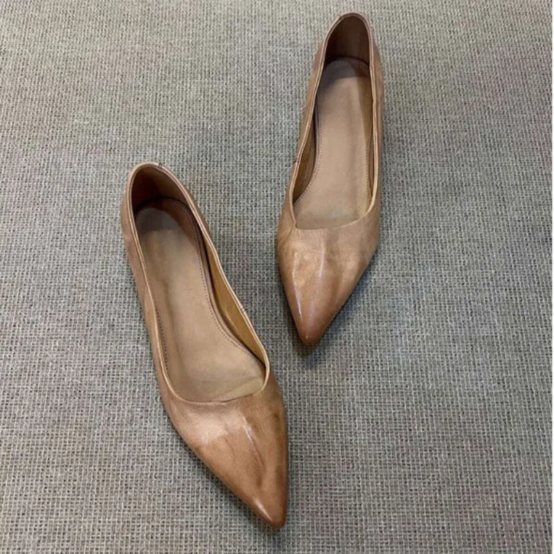 

2026 New Women's Shoes Exquisite Soft Leather Casual Shoes for Woman Fashion Soft Sole Work Shoe Designer Shoes Zapatos De Mujer