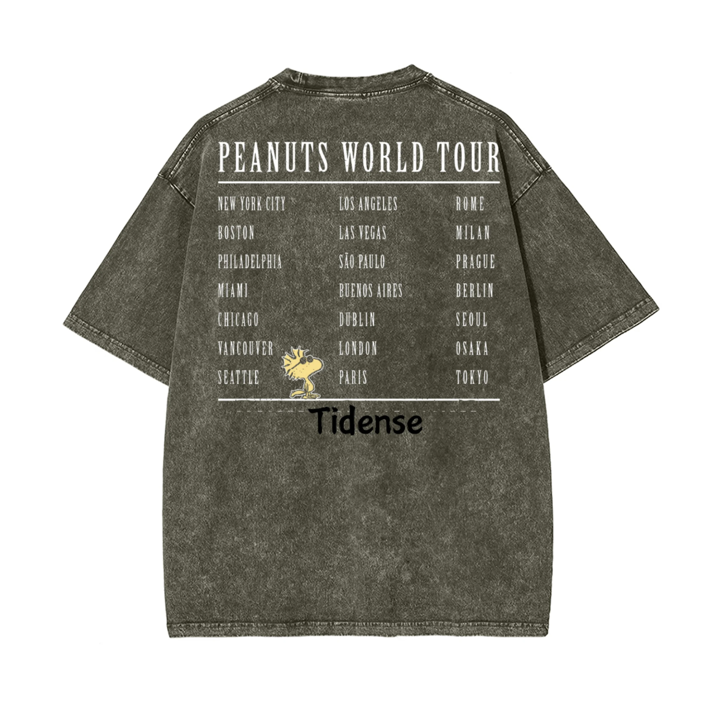 Peanut World Tour T-shirt à manches courtes pour hommes et femmes, image et texte, même style, tendance estivale et sportive, grande taille