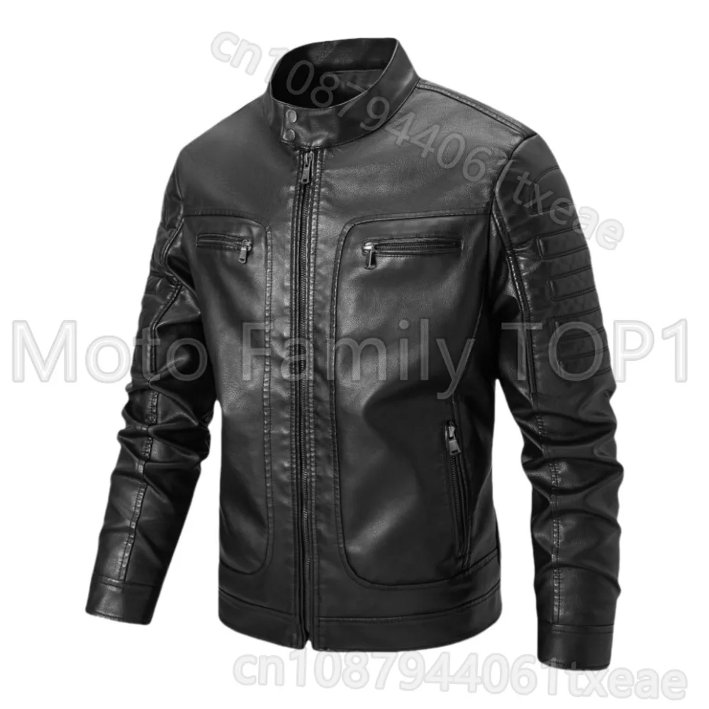 Autumn and winter men's leather jacket European  American large size PU jacket youth motorcycle high quality jacket