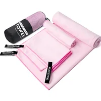 Toalla de playa de secado rápido de 3 piezas, toalla de viaje de microfibra, paquete de 3 tamaños en 1, juego de toallas de secado rápido para acampar, playa, gimnasio, deportes, yoga