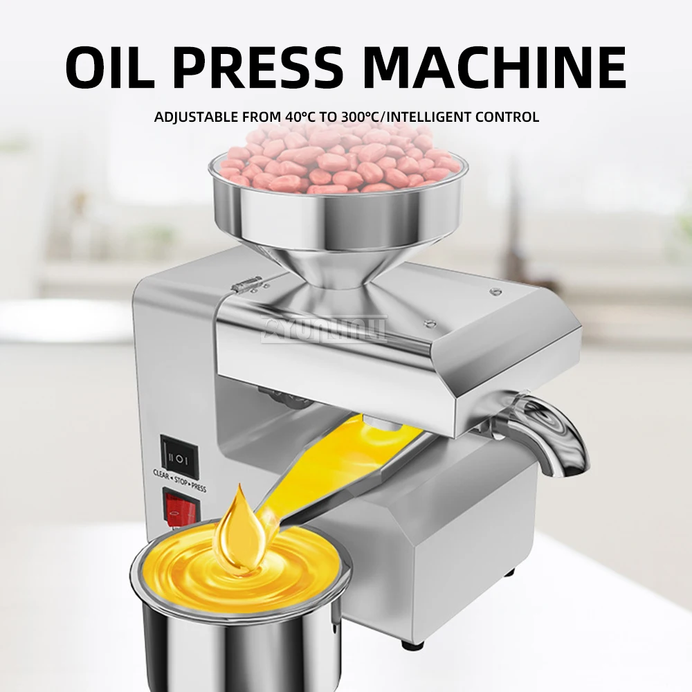 Maszyna do tłoczenia oleju ze stali nierdzewnej do orzeszków ziemnych i soi, ekstraktor do oleju z nasion dla małych firm.