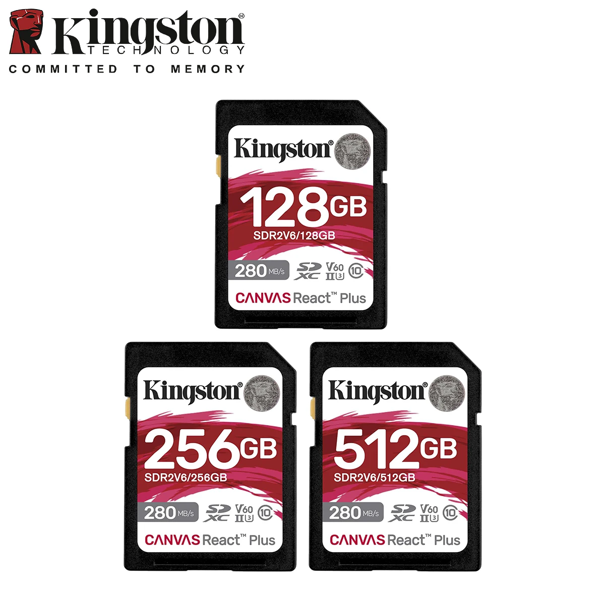 Kingston Canvas React Plus V60 SDメモリーカード 4K 