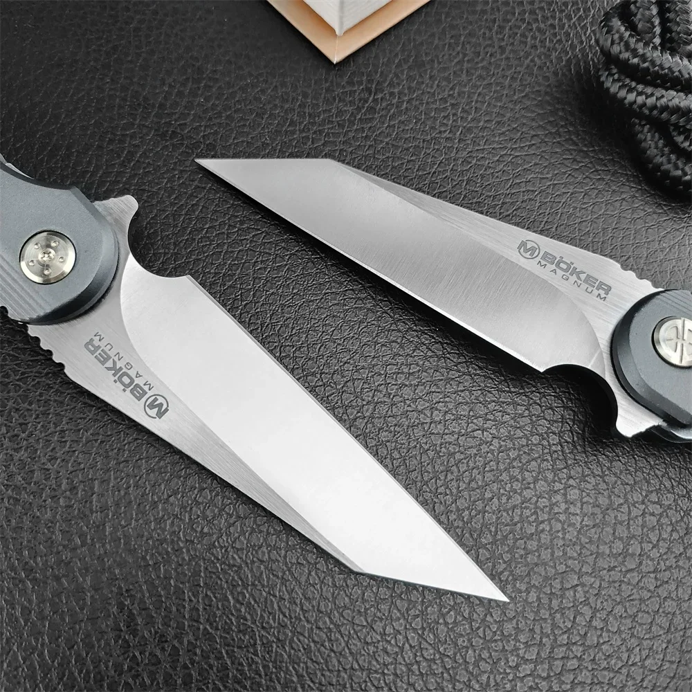 Boker Magnum D2 Bearing Hunting Pocket Folding Knife 440C Blade Aluminum Alloy Handles Outdoor Tactical Camping EDC Multi Tool