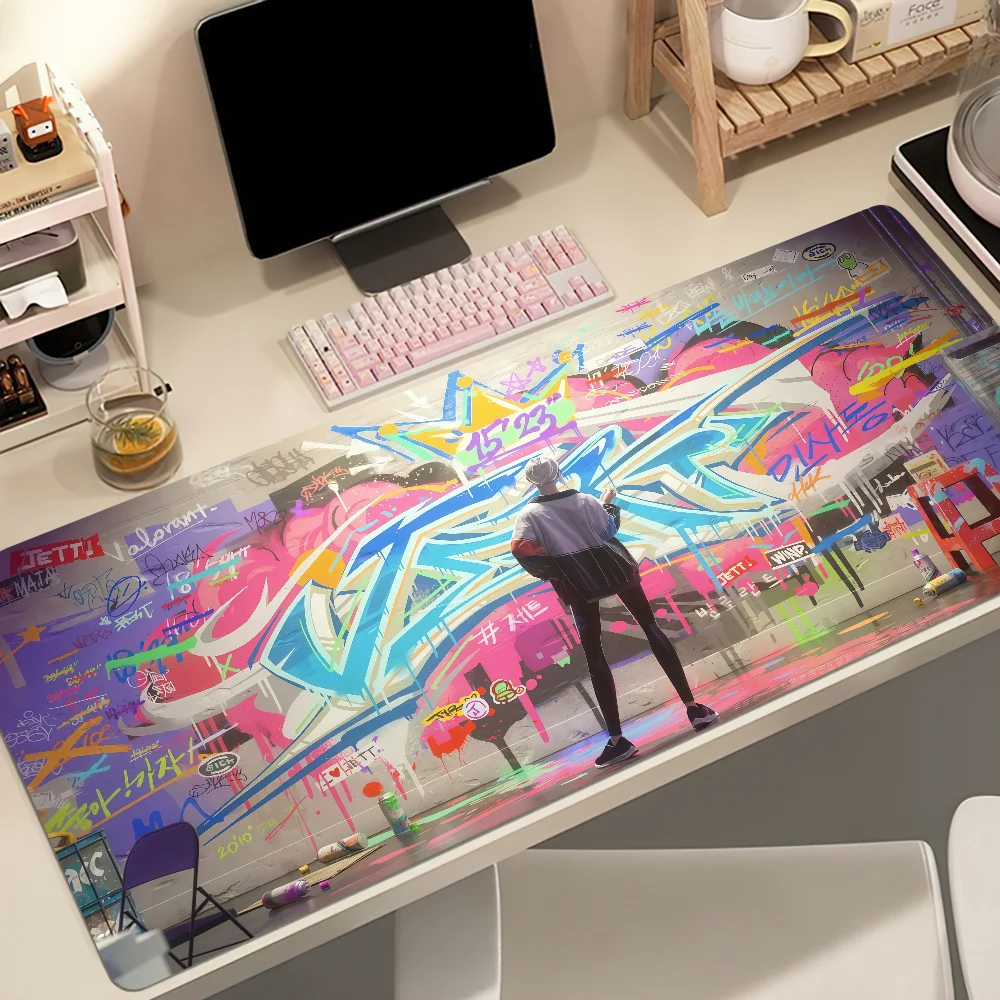 V-Valorant Game Mouse Pad Non-slip Thickened MousePad Student Gaming Cushion Large Writing Lockedge Office