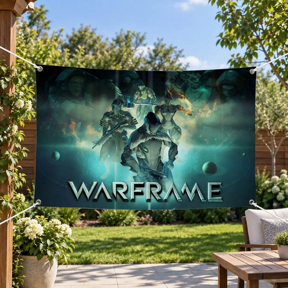 Warframe Flags Aesthetic Wall Tapestry Printed Wall Hanging Living Room Party Outdoor Decor