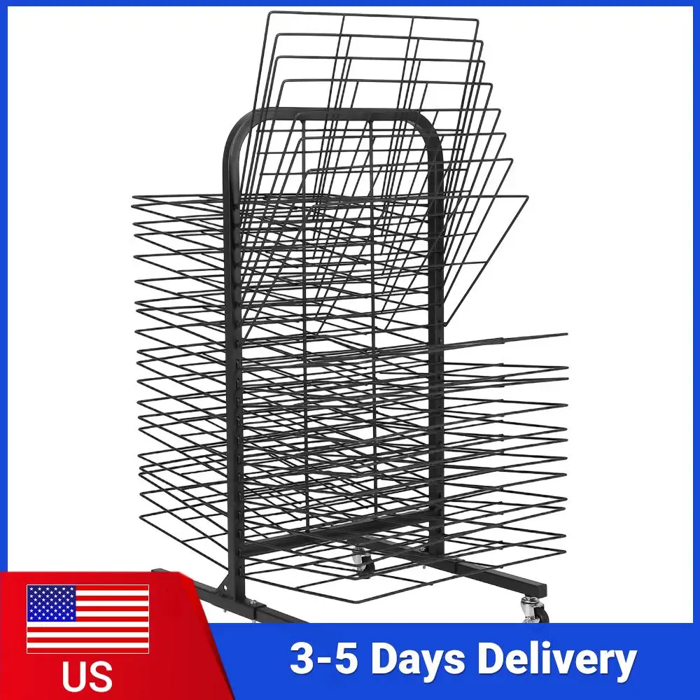 

Стеллаж для хранения художественных принадлежностей с 40 съемными полками и 4 колесами, стальная передвижная тележка для художественных принадлежностей 17,7x25 дюймов для классов и студий