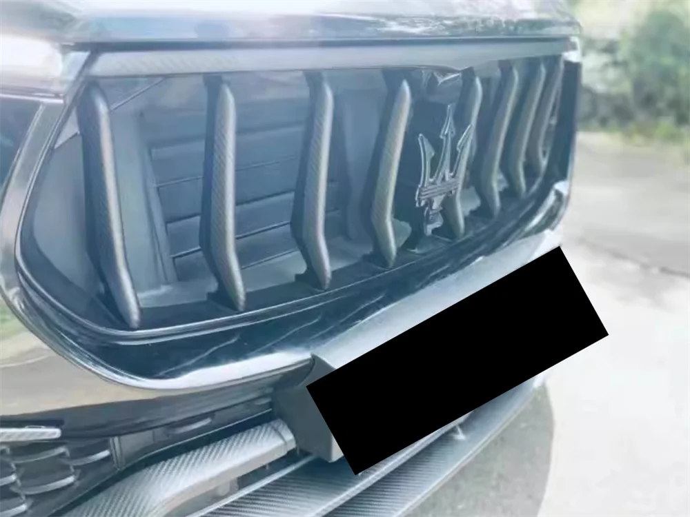 Verwendet für 13–19 Maserati Levante Original Carbon Fiber M-Stil Auto Kühlergrill Dekoration Außenzubehör