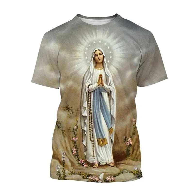 

Virgin Mary Summer Friday 3D Printed Harajuku Quick Dry Breathable Exercise Chill Guy Men Plus-size Gym T-shirt Man