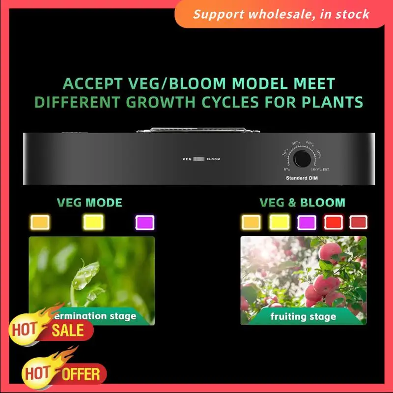 

200W PB2000 LED Grow Light Full Spectrum Withdimmable Silent Fan Forindoor Plants Flower Vegetable Seedling Lighting US Plug