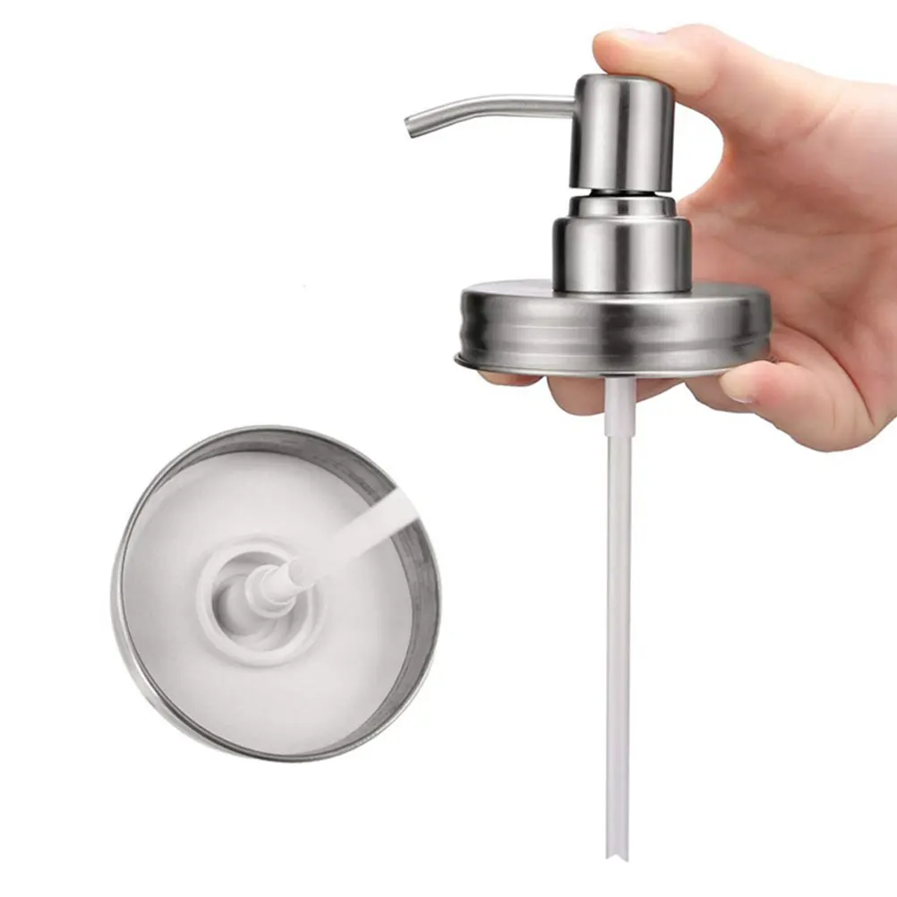 

3 Pcs Stainless Steel Pump Head Dispenser for Soap Lotion Mini Foam Bottle Nozzle Mason Jar Lid Home Essentials