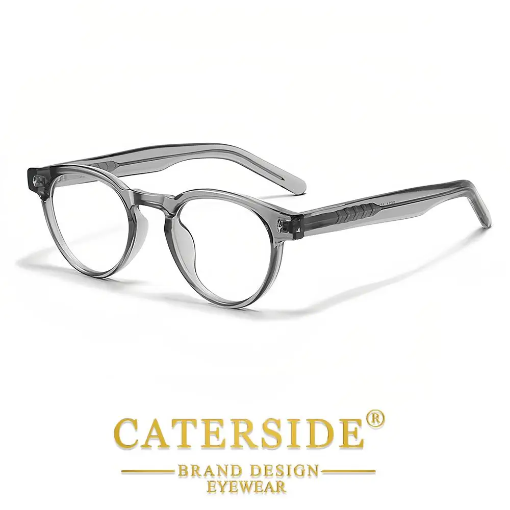 CATERSIDE Modische Damen-Rundbrille mit Blaulichtfilter, Premium Tr-90-Rahmen, Herren-Outdoor-Business- und Büro-Schutzbrille – Detail 8