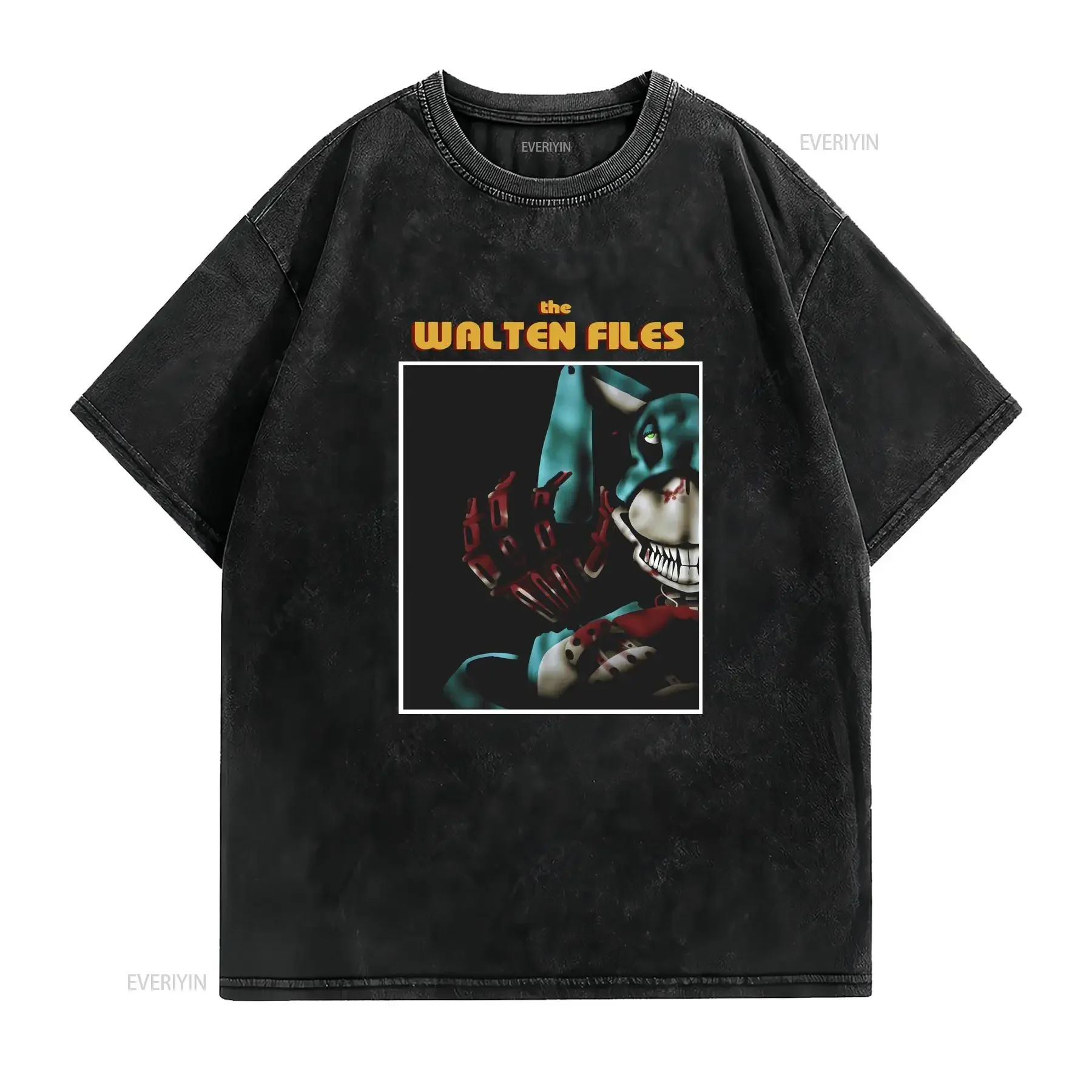 Walten Files analog horror T Shirt vintage Washed designer clothes Stylish Casual Breathable fashion Stretched Unisex