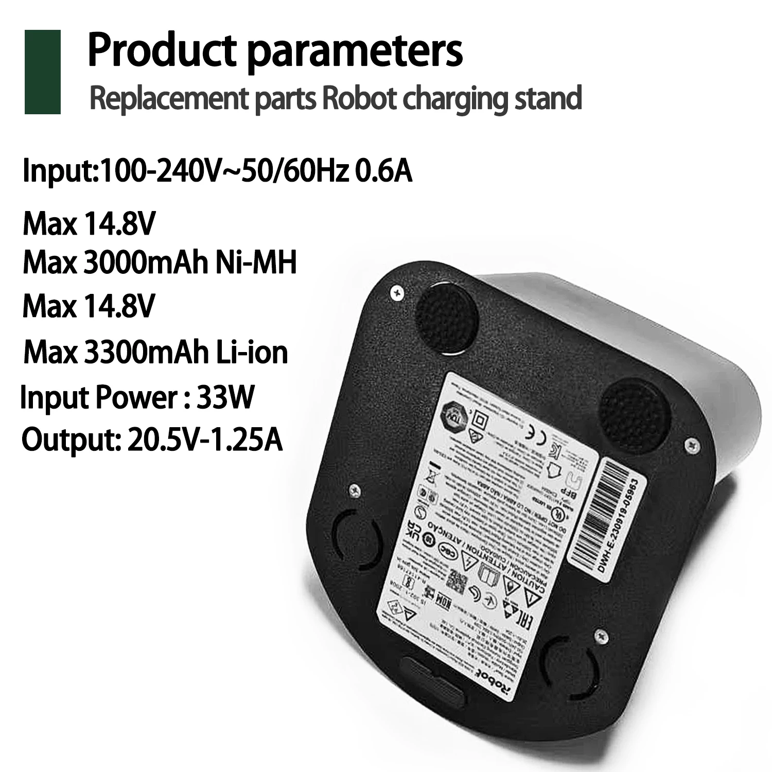 قاعدة شحن متوافقة مع قاعدة شحن سلسلة iRobot Roomba E5 E6 i1 i3 i4 i6 i7 i8 500 600 700 800 900