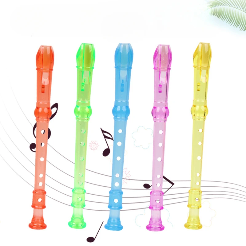 Mini Colorful Transparent Flute Musical Whistle Toys for Kids Birthday Party Gift Pinata Stuffed Boys Girls Prizes Favors