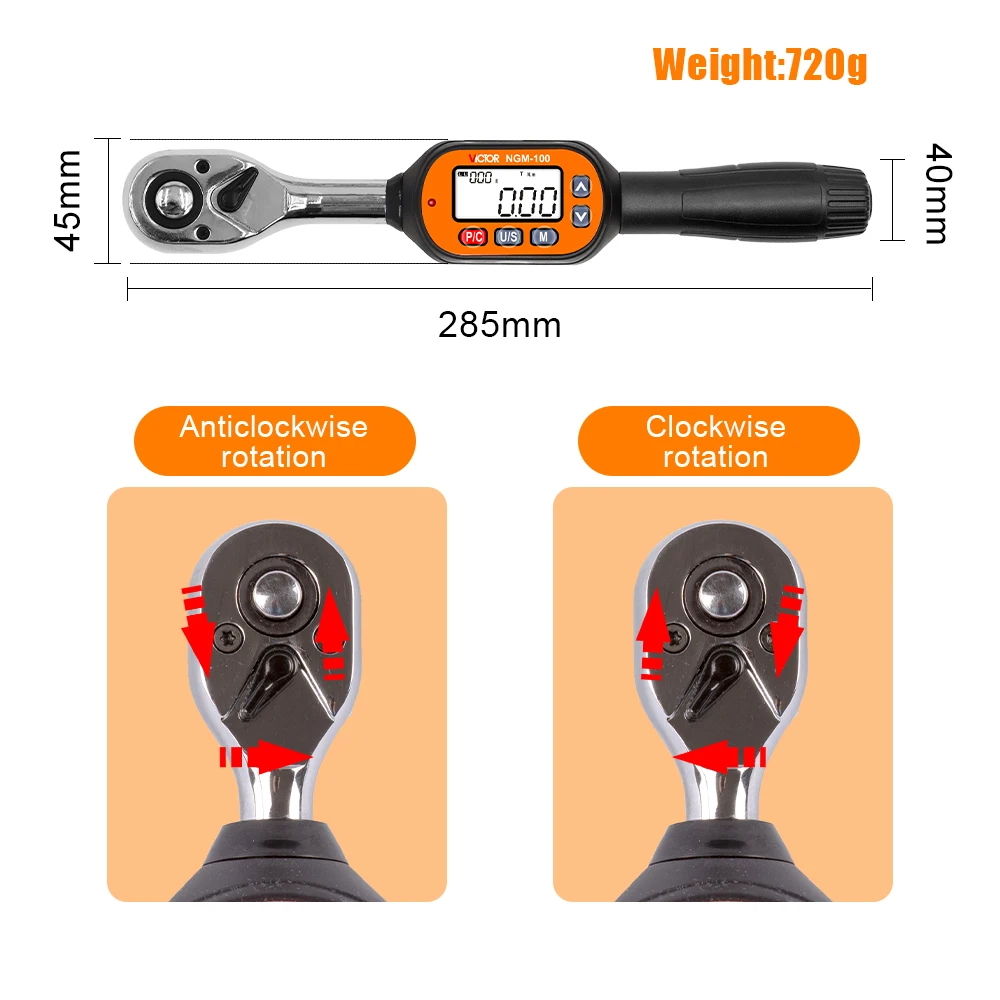 Victor mini chave de torque digital 1/4 ''3/8'' 1/2 '' profissional bicicleta reparação de carro chave de torque ajustável ferramentas manuais